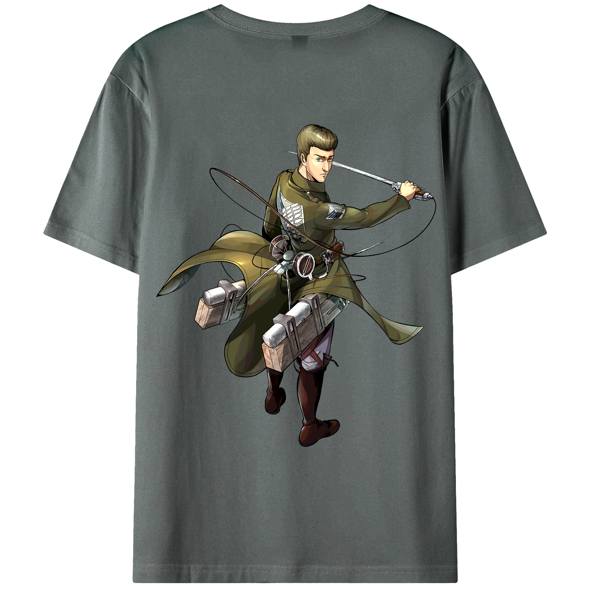 （画像用） 進撃の巨人 Attack on Titan 綿100％ メンズ半袖Tシャツ（バックプリント） 通気性